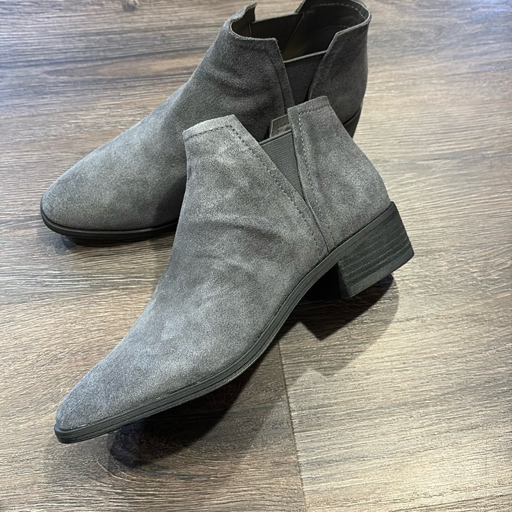 Dolce Vita Gray Suede Ankle Booties